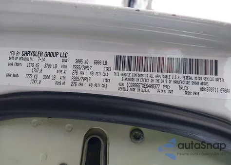 2014 Ram 1500 Slt from USA, damaged, VIN 1C6RR6GTXES408377